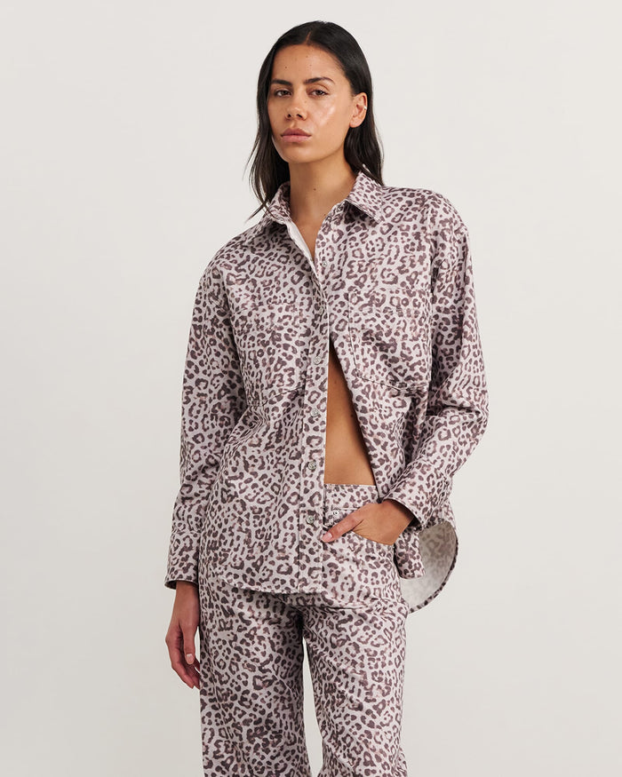 JAG leopard denim shirt leopard