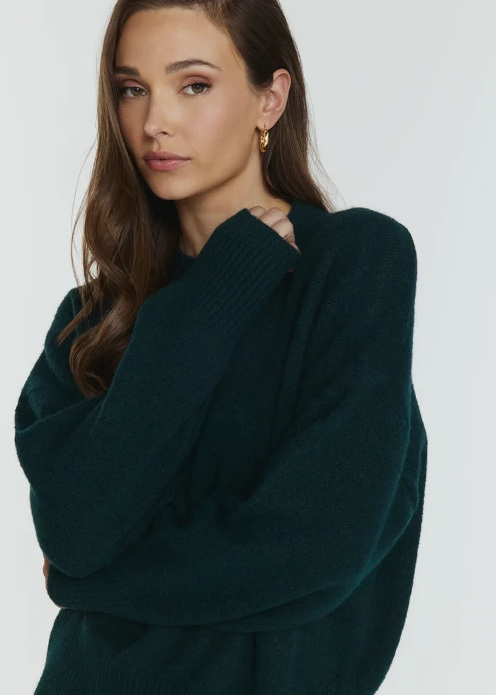 Lila Crew Sweater- Dark Teal by 7Diamonds