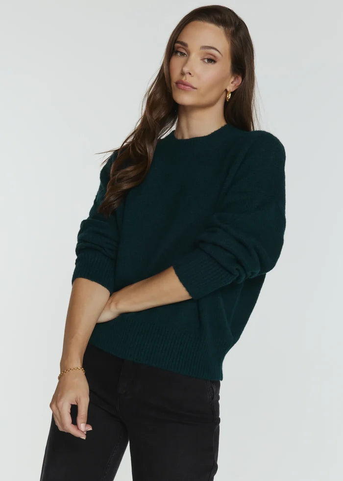 Lila Crew Sweater- Dark Teal by 7Diamonds