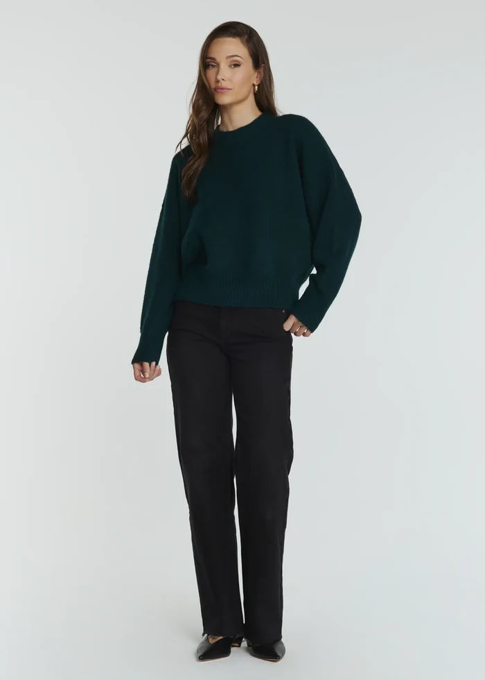Lila Crew Sweater- Dark Teal by 7Diamonds