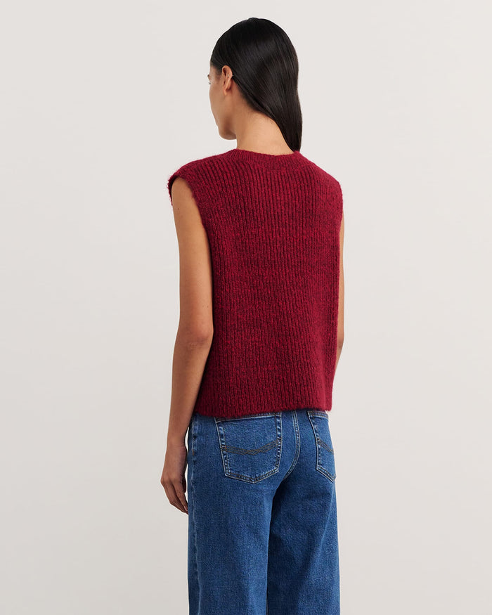 JAG lily button vest wine