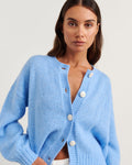 JAG lily fluffy knit cardigan belleblue