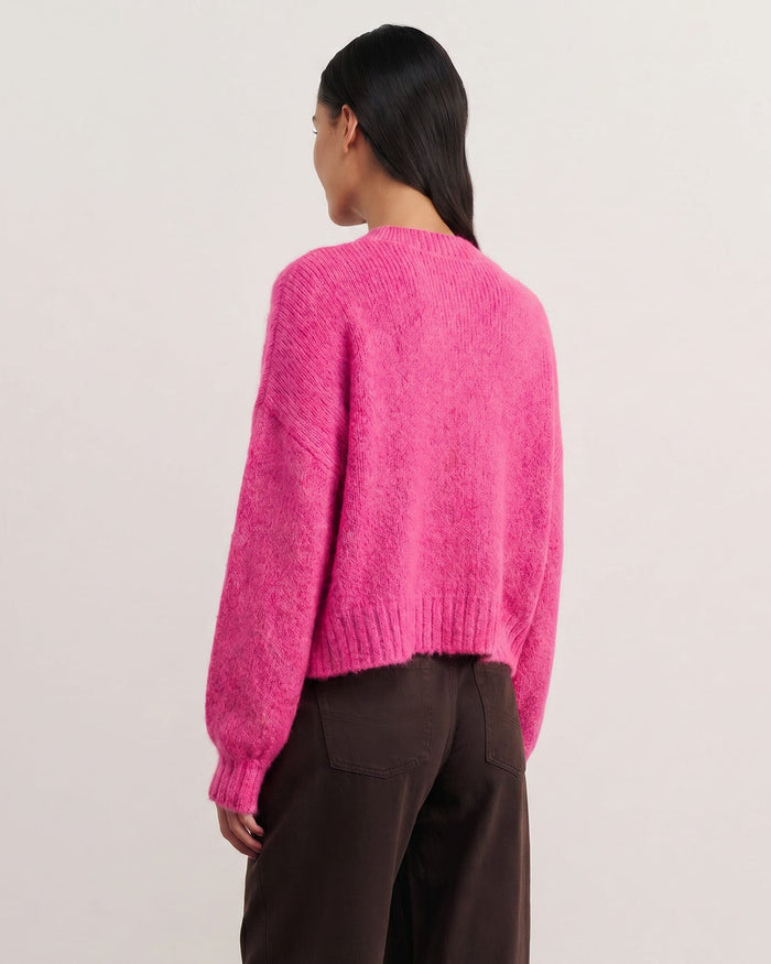 JAG lily fluffy knit cardigan peony