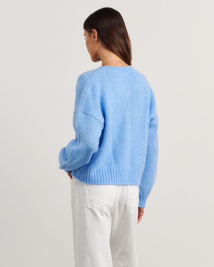 JAG lily fluffy knit cardigan belleblue