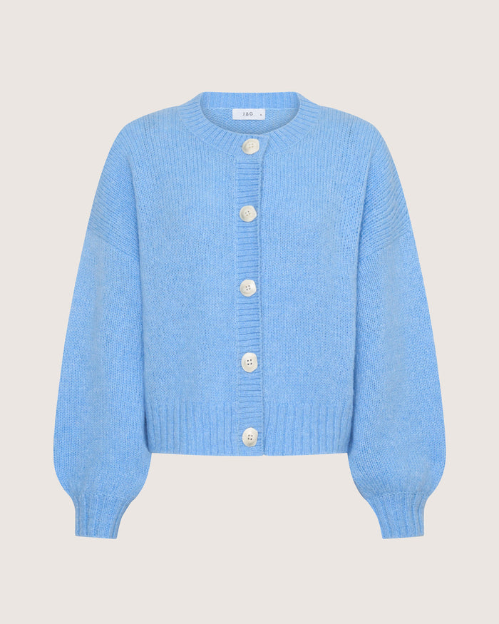JAG lily fluffy knit cardigan belleblue