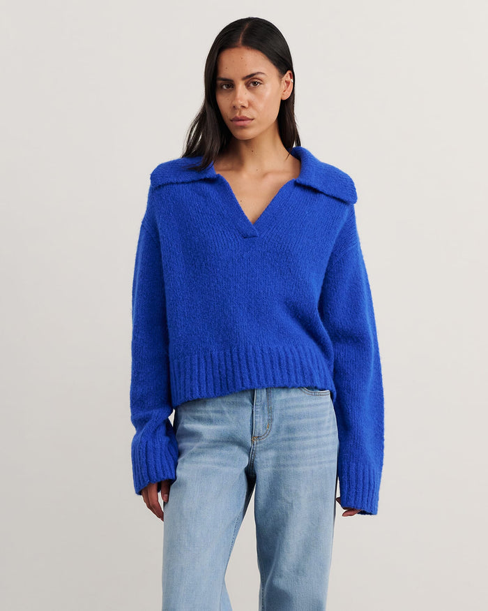 JAG lily collared knit cobalt