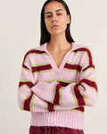 JAG lily collared knit pinkgreen
