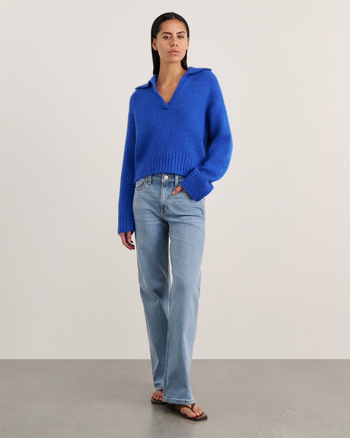 JAG lily collared knit cobalt