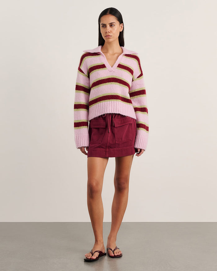 JAG lily collared knit pinkgreen