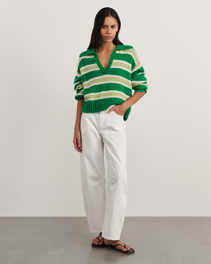 JAG lily collared knit greenwhite