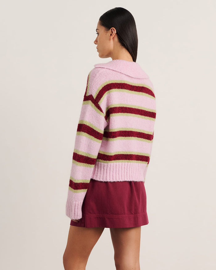 JAG lily collared knit pinkgreen