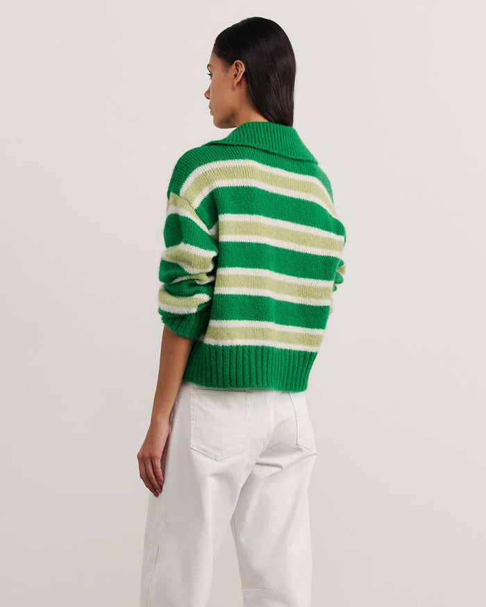 JAG lily collared knit greenwhite