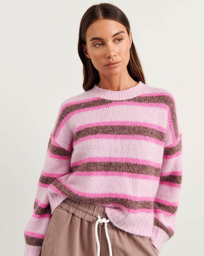 JAG lily crew sweater pinkmulti