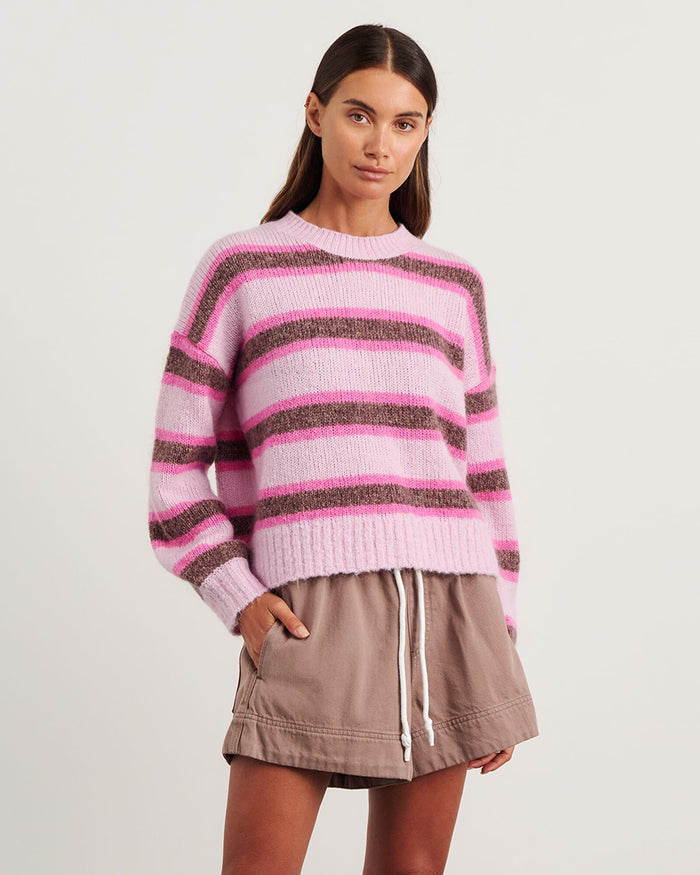 JAG lily crew sweater pinkmulti