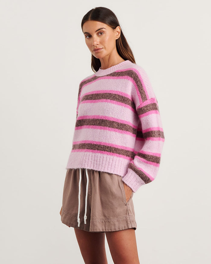 JAG lily crew sweater pinkmulti