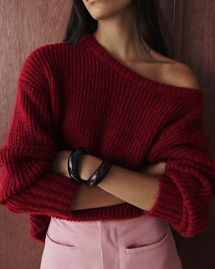 JAG lily scoop knit wine