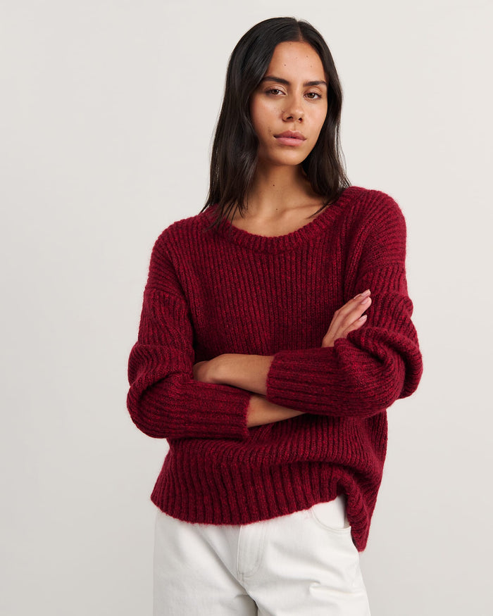 JAG lily scoop knit wine