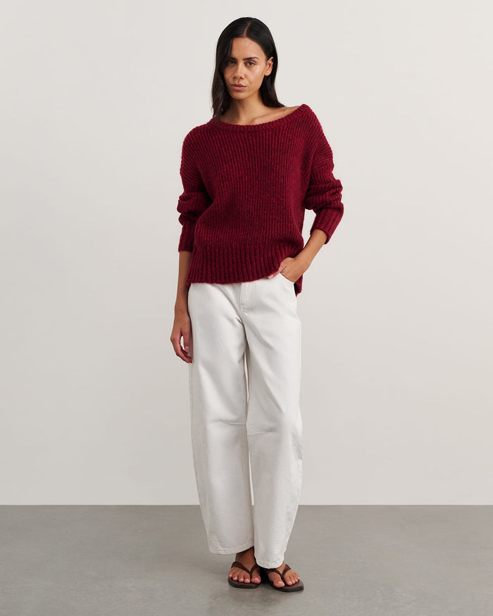 JAG lily scoop knit wine
