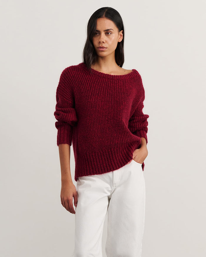 JAG lily scoop knit wine