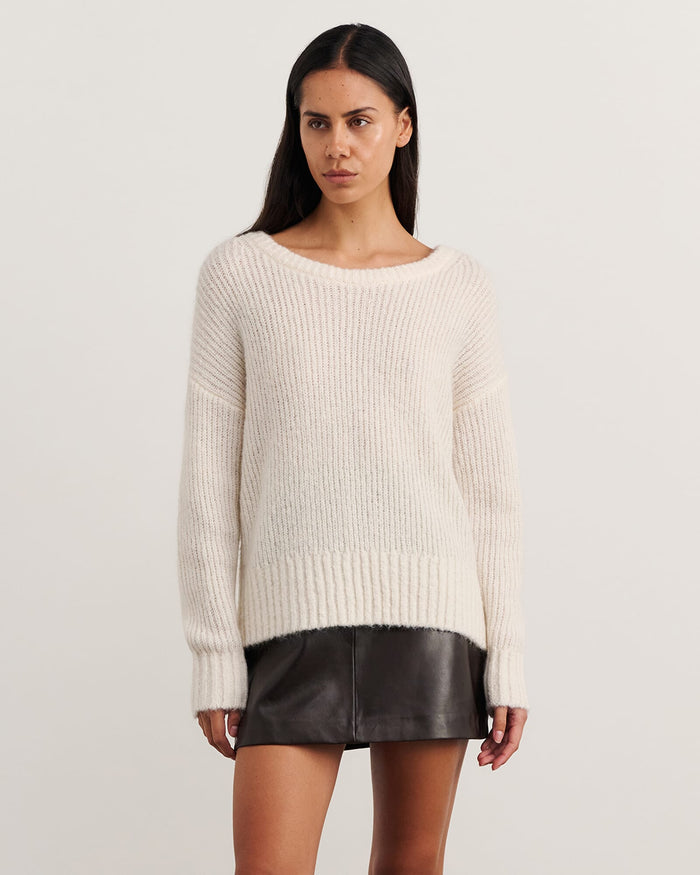 JAG lily scoop knit milk