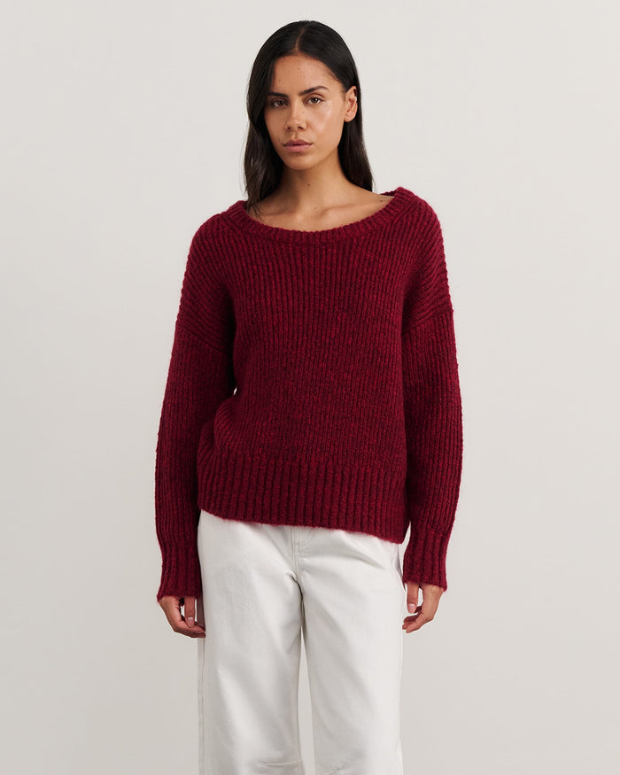 JAG lily scoop knit wine