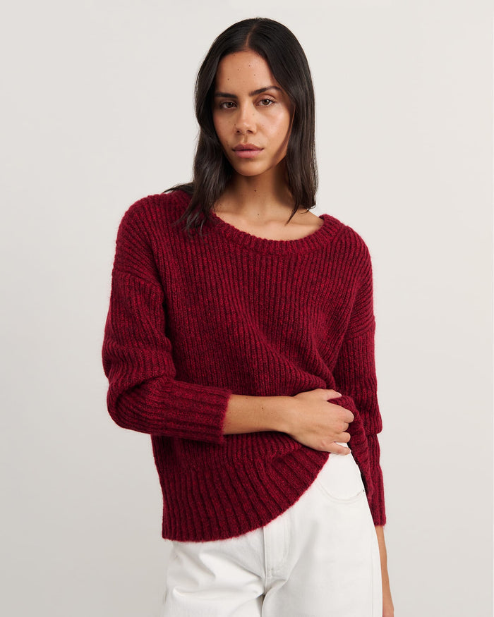 JAG lily scoop knit wine