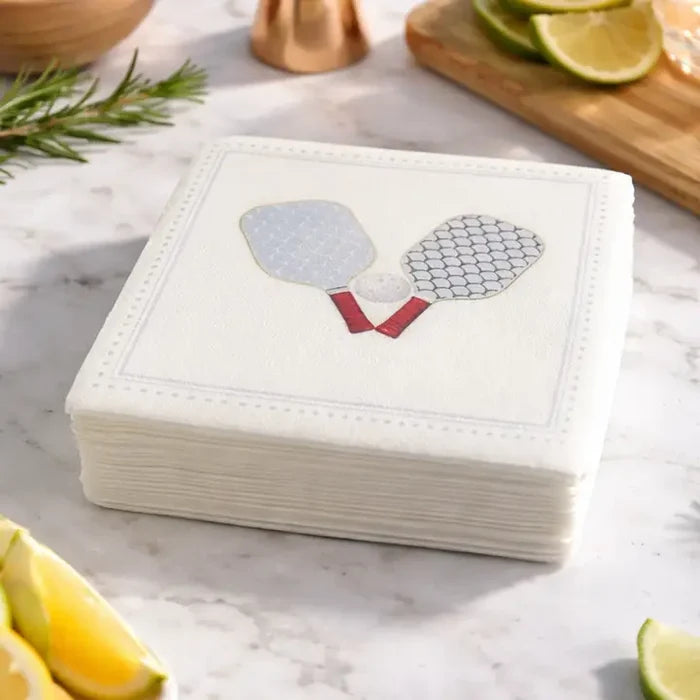 Linen Texture Cocktail Napkins -Pickleball