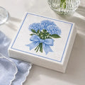 Linen Texture Lunch Napkins -Hydrangea