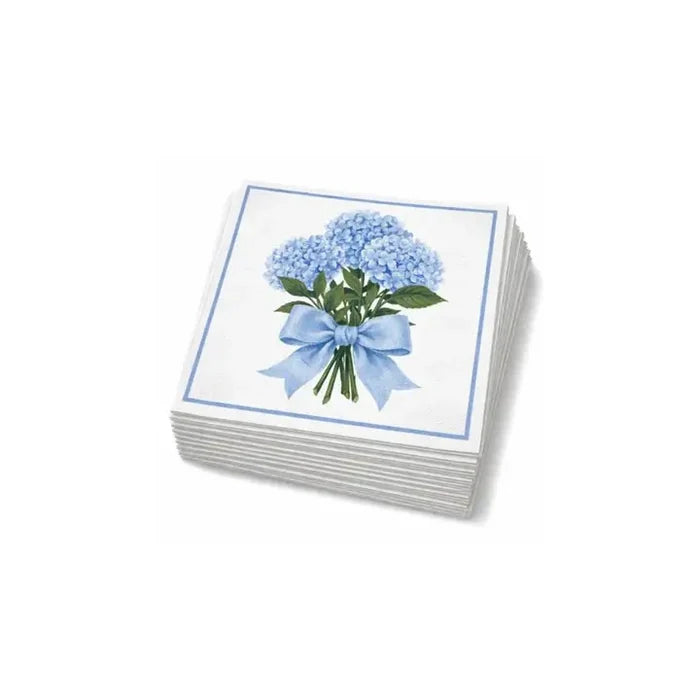 Linen Texture Lunch Napkins -Hydrangea