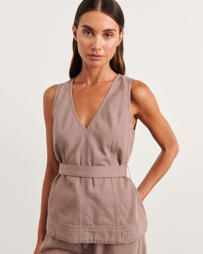 JAG loe belted top latte