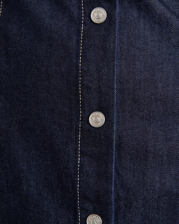 JAG loe short sleeve denim dress rawwash