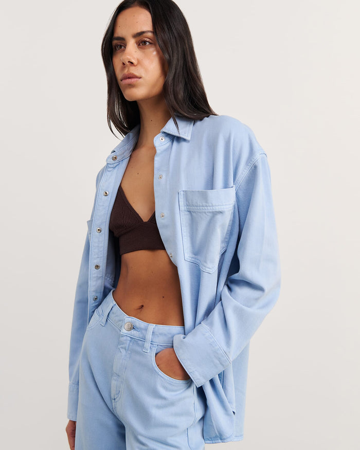 JAG loe denim shacket powderblue