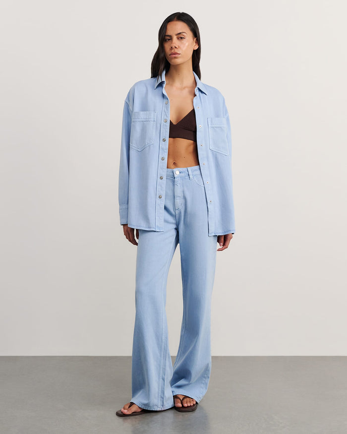 JAG loe denim shacket powderblue