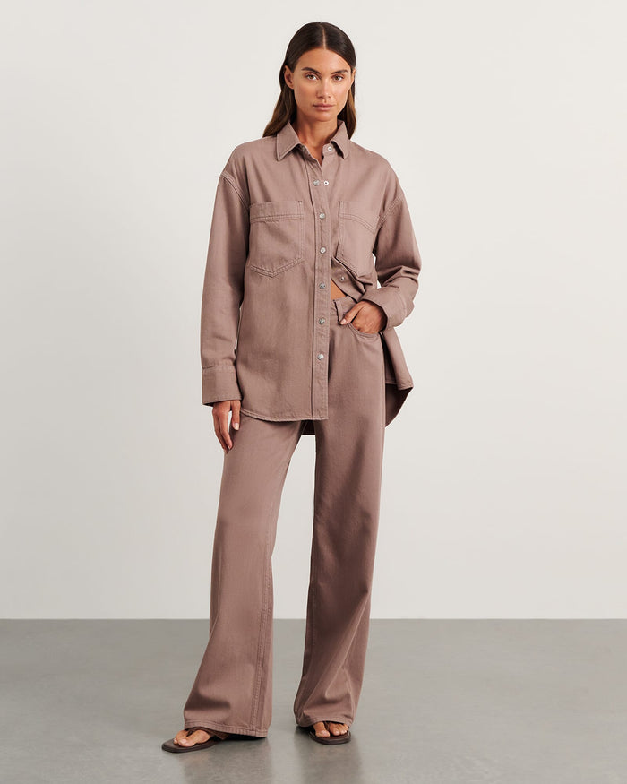 JAG loe denim shacket latte