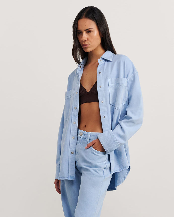 JAG loe denim shacket powderblue