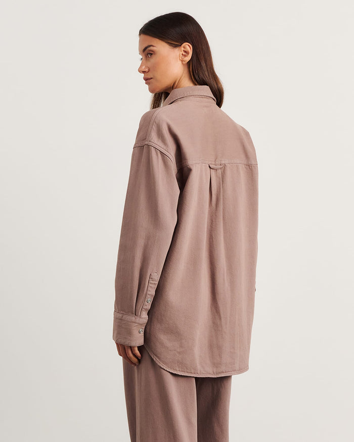 JAG loe denim shacket latte