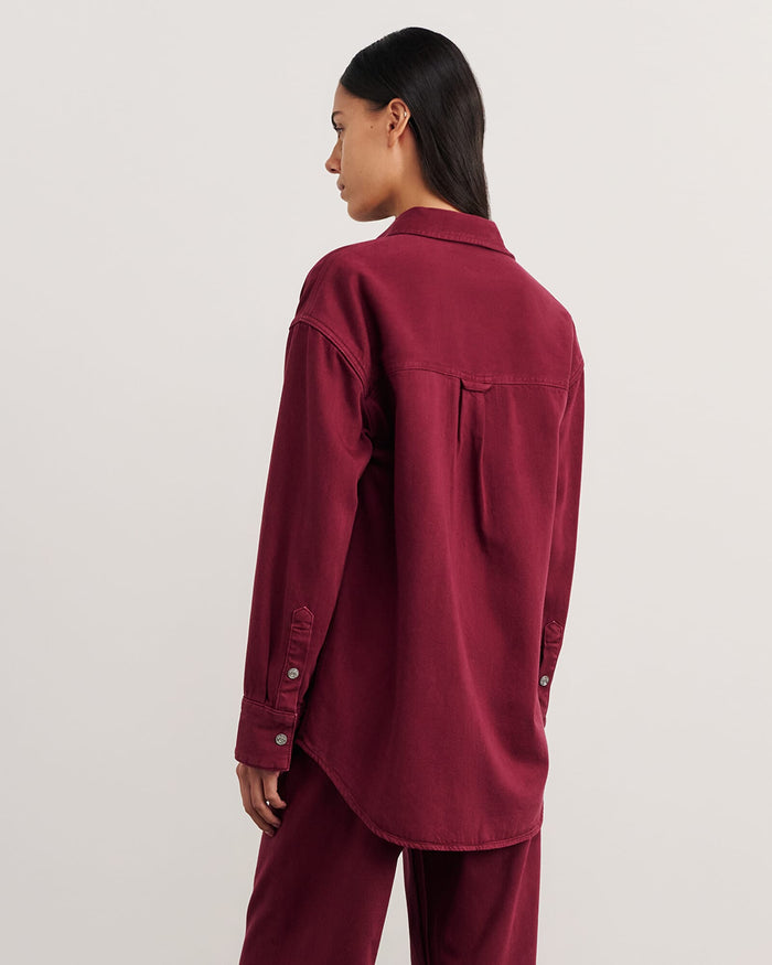 JAG loe denim shacket wine