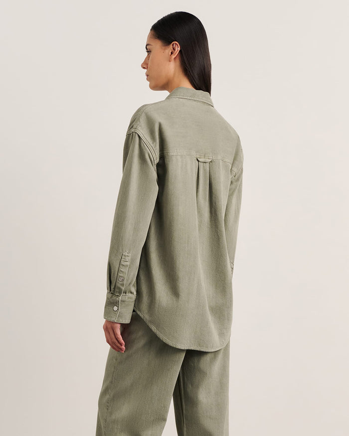 JAG loe denim shacket sage