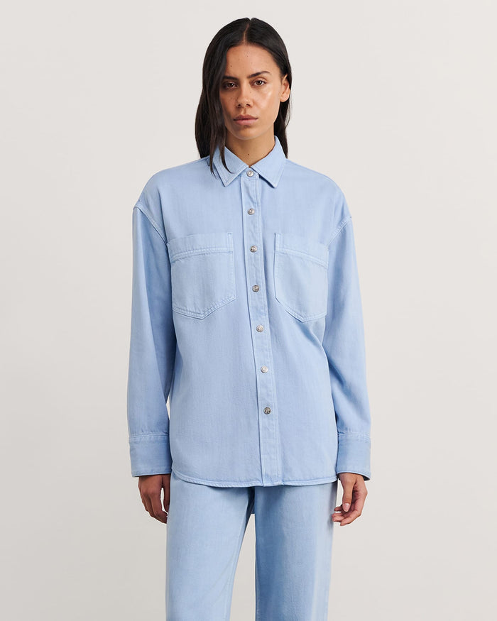 JAG loe denim shacket powderblue