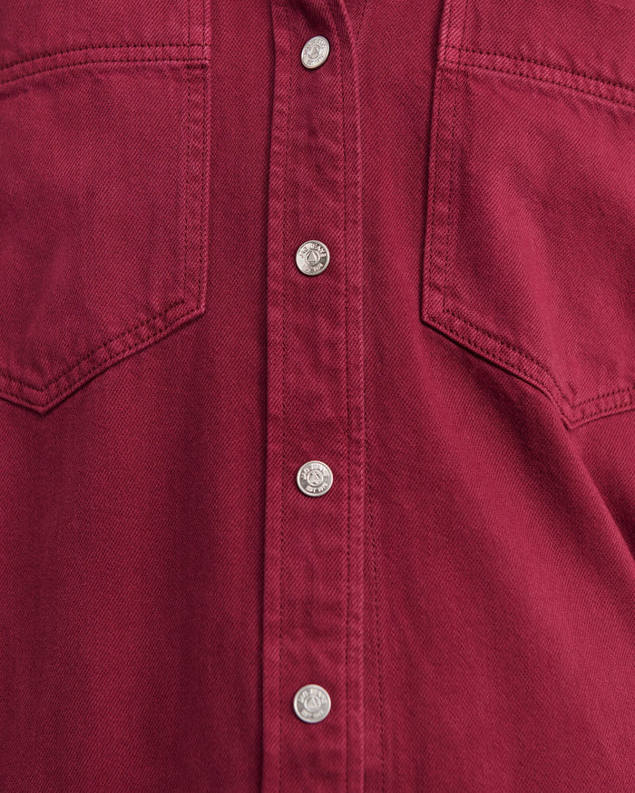 JAG loe denim shacket wine
