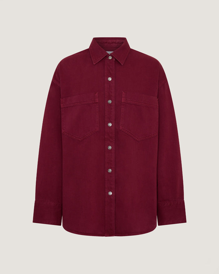 JAG loe denim shacket wine