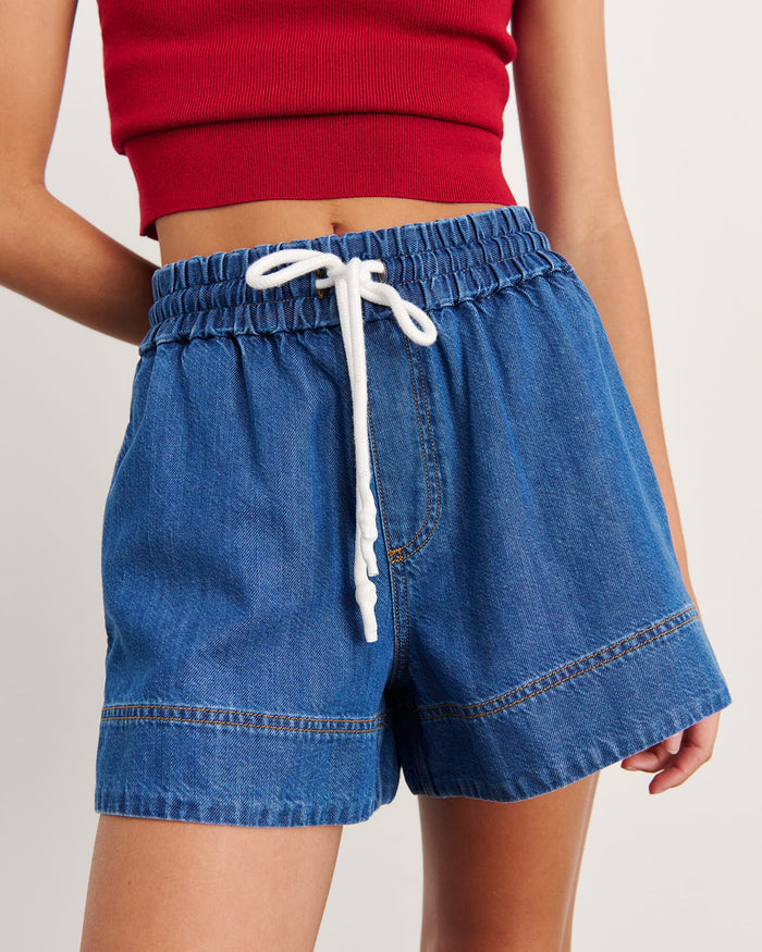 JAG loe denim pull on short bluevintage