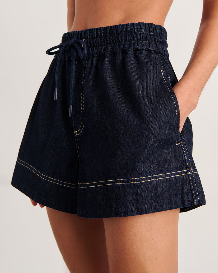 JAG loe denim pull on short rawwash