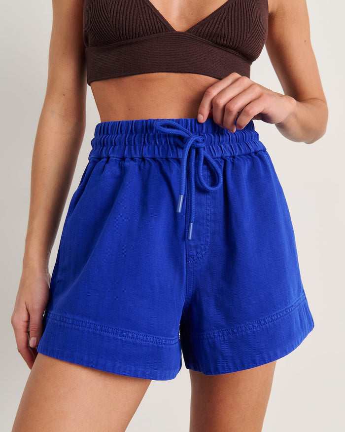 JAG loe denim pull on short cobalt