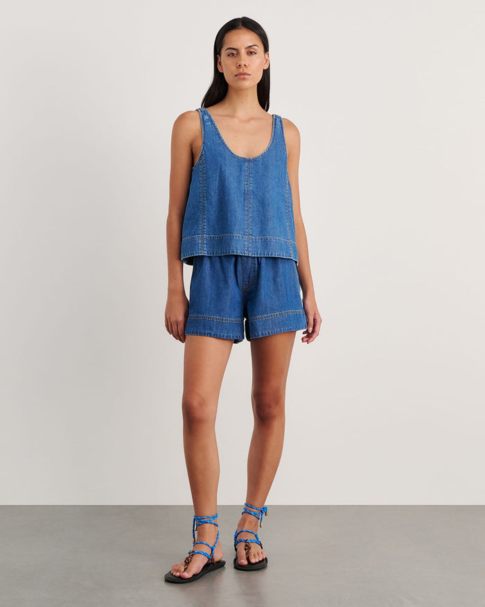 JAG loe denim pull on short bluevintage