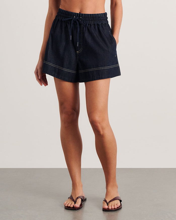 JAG loe denim pull on short rawwash
