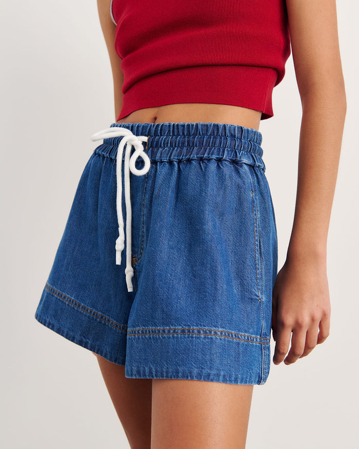JAG loe denim pull on short bluevintage