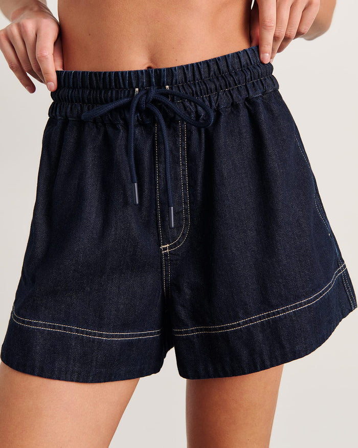 JAG loe denim pull on short rawwash