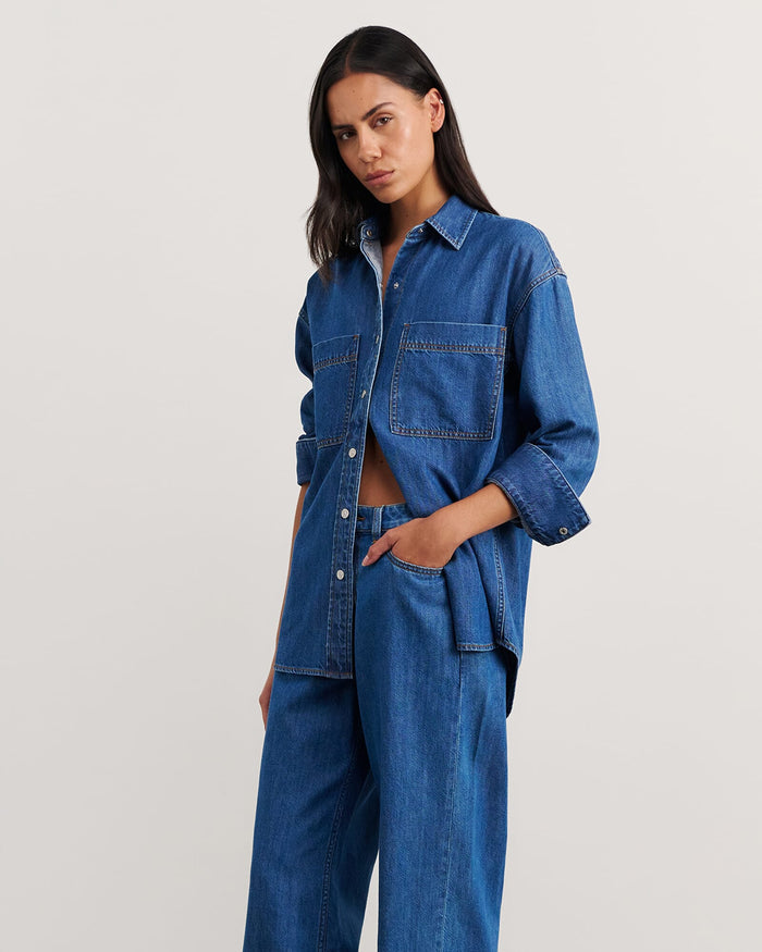 JAG loe denim long sleeve shirt bluevintage