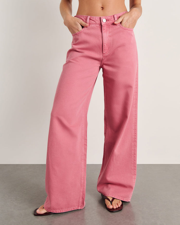 JAG loe mid rise jean tearose